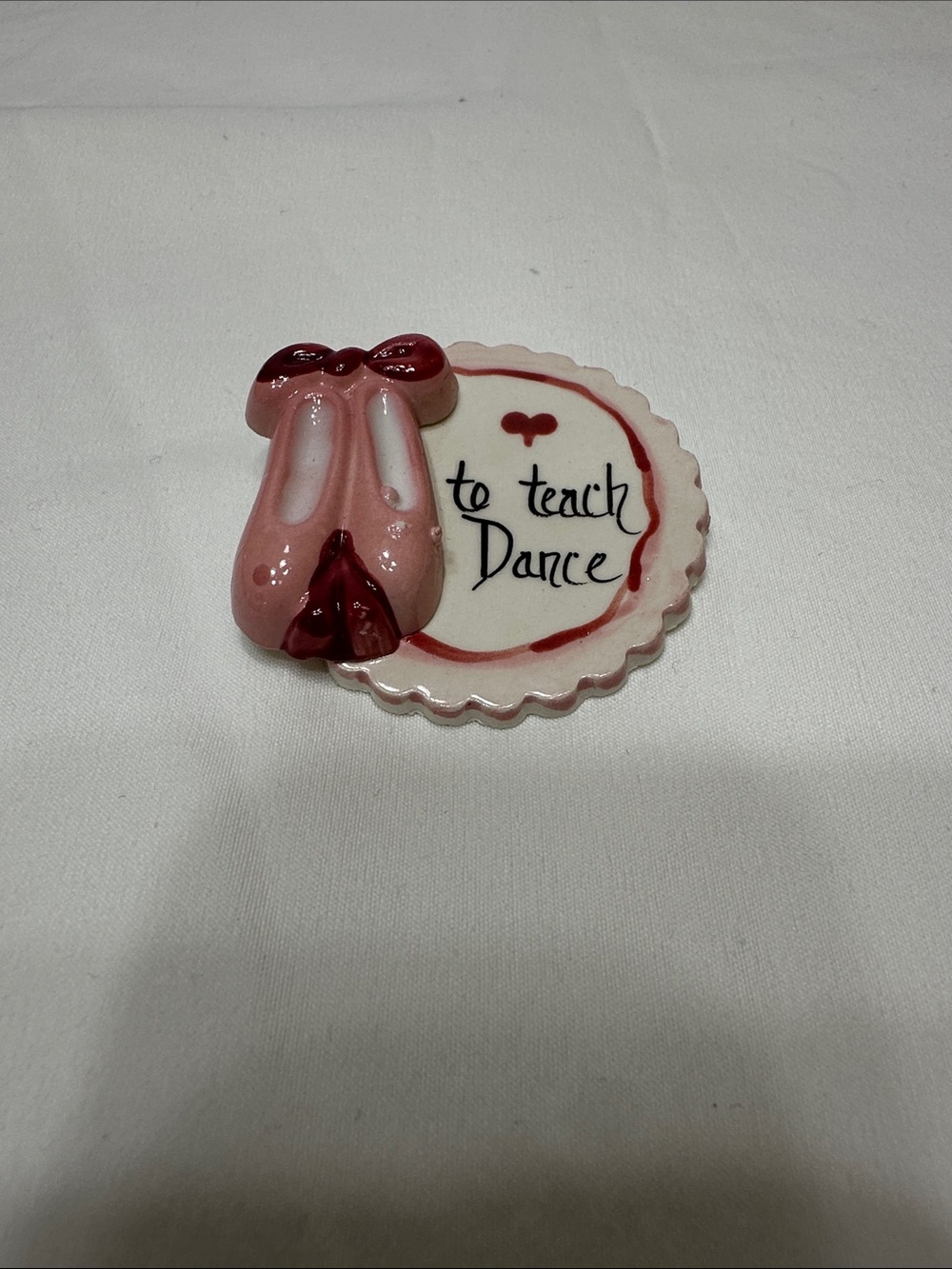 Pink Ballet Slipper pin - To Teach Dance Decorative Accent